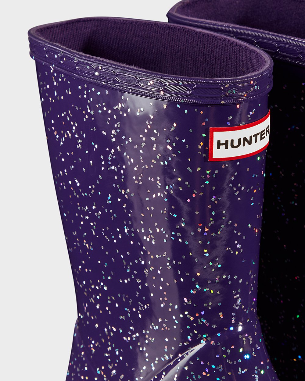 Botas De Agua Original First Giant Glitter Hunter Niños - Azules Morados - 465173ABM